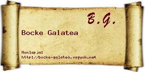 Bocke Galatea névjegykártya